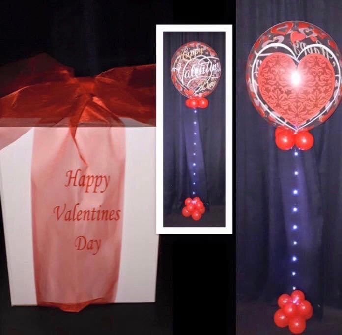 Valentines Day Personalised Bubble on lights in a Personalised Box